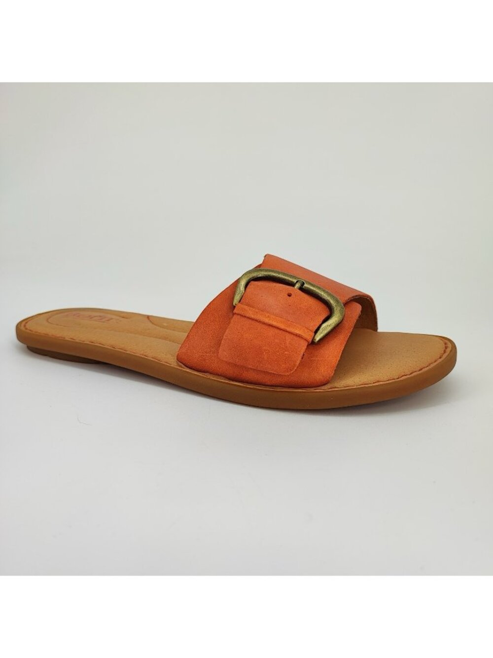 Born Miarra Women's Size 8 Sandals Leather Orange Big Buckle BR0034108